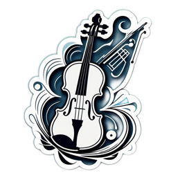 violin trumpet SVG PNG design with clean design elements