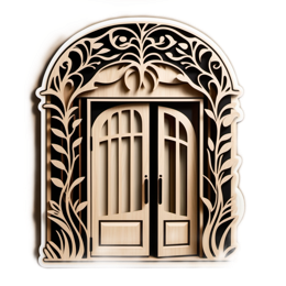 woodwork intricate floral SVG PNG design with floral elements