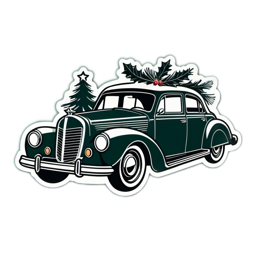 christmas car tree SVG PNG design