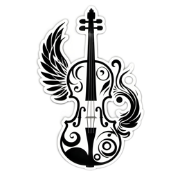 violin SVG PNG design with clean design elements