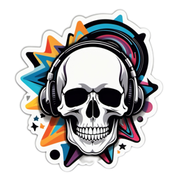 skull headphones SVG PNG design with clean design elements