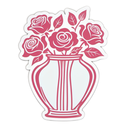 flowers vase roses floral SVG PNG design with clean design elements, white and pink floral elements