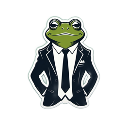 frog suit sticker SVG PNG design with clean design elements
