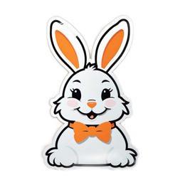 easter bunny sticker SVG PNG design with clean design elements