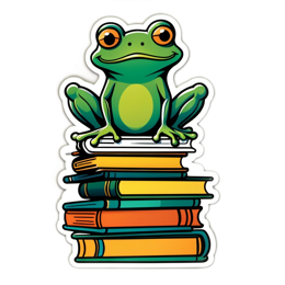 frog books SVG PNG design with clean design elements
