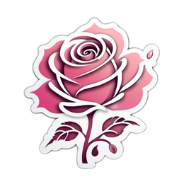 rose sticker floral SVG PNG design with clean design elements, pink and red floral elements