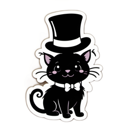 pets black cat hat SVG PNG design with clean design elements