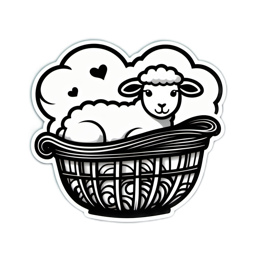sheep basket SVG PNG design with clean design elements