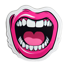 sticker mouth SVG PNG design with clean design elements