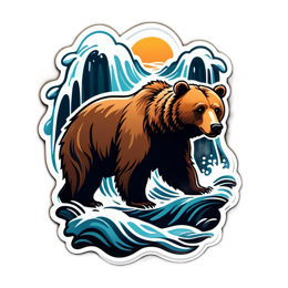 bear waterfalls SVG PNG design with clean design elements