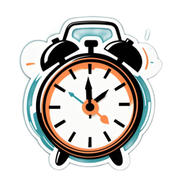 alarm clock sticker SVG PNG design with clean design elements