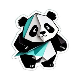 paper panda SVG PNG design with clean design elements
