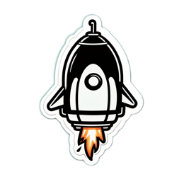 rocket sticker SVG PNG design with clean design elements