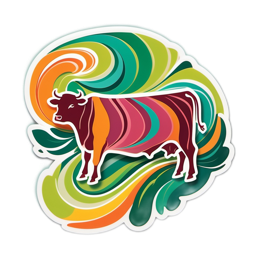 colorful cow SVG PNG design