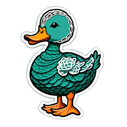 duck cartoon SVG PNG design with clean design elements