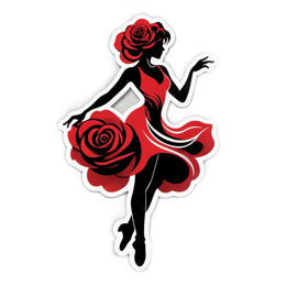 fashion roses floral SVG PNG design with clean design elements, black and red floral elements