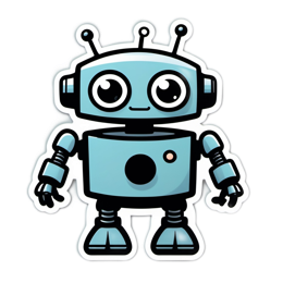 robot cute SVG PNG design with clean design elements