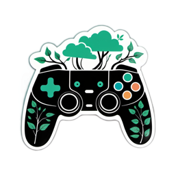 nature controller SVG PNG design with black and orange floral elements