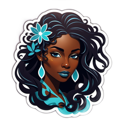 artsy portrait floral SVG PNG design with clean design elements, blue floral elements