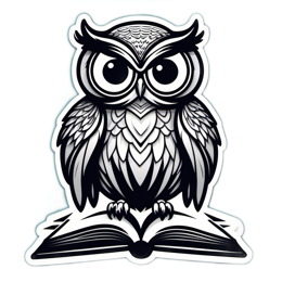 owl book SVG PNG design with clean design elements