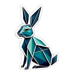 geometric rabbit SVG PNG design with clean design elements