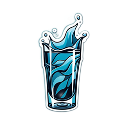 water splash glass SVG PNG design with clean design elements