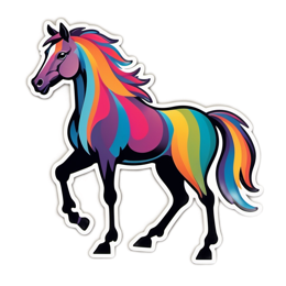 horse colorful SVG PNG design with clean design elements
