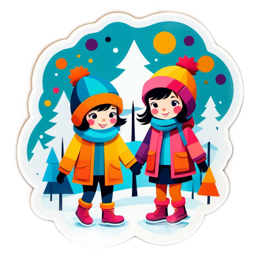 winter play friends SVG PNG design with clean design elements