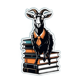 goat books sticker SVG PNG design with clean design elements