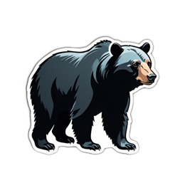 bear wildlife sticker SVG PNG design with clean design elements