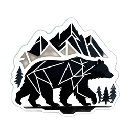nature bear rocky mountains SVG PNG design with clean design elements