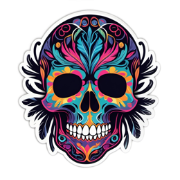 skull colorful pattern floral SVG PNG design with clean design elements, floral elements