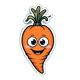 carrot cartoon SVG PNG design with orange and green floral elements