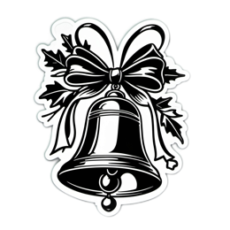 christmas bell ribbon SVG PNG design with clean design elements