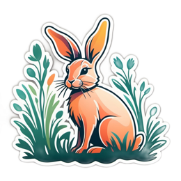 rabbit nature SVG PNG design with clean design elements