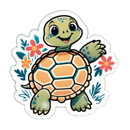 pet turtle flower SVG PNG design with clean design elements