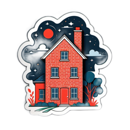 house night skies SVG PNG design with clean design elements