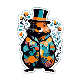 artistic groundhog SVG PNG design with clean design elements