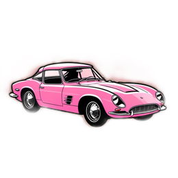 car pink SVG PNG design with clean design elements