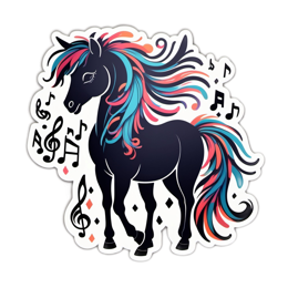 unicorn music stickers SVG PNG design