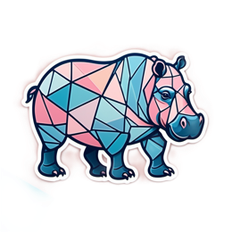 artistic geometric hippo SVG PNG design with clean design elements