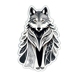 wolf artistic SVG PNG design with clean design elements