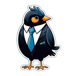 cartoon bird business SVG PNG design with clean design elements