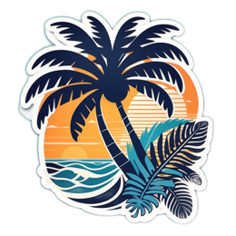 tropical sunset SVG PNG design with clean design elements