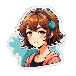 sticker character headphones SVG PNG design