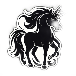 unicorn blackwhite SVG PNG design with clean design elements