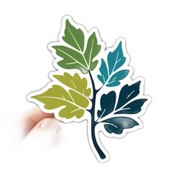 sticker leaves SVG PNG design with clean design elements