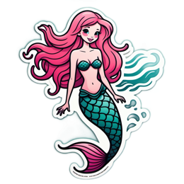 mermaid colorful sticker SVG PNG design