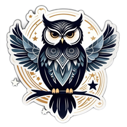 owl stars SVG PNG design with clean design elements