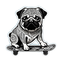 skateboard pug SVG PNG design